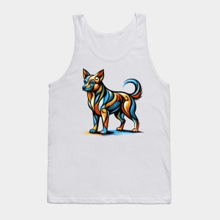 Pop art dog illustration. cubism illustration of a dog Tank Top